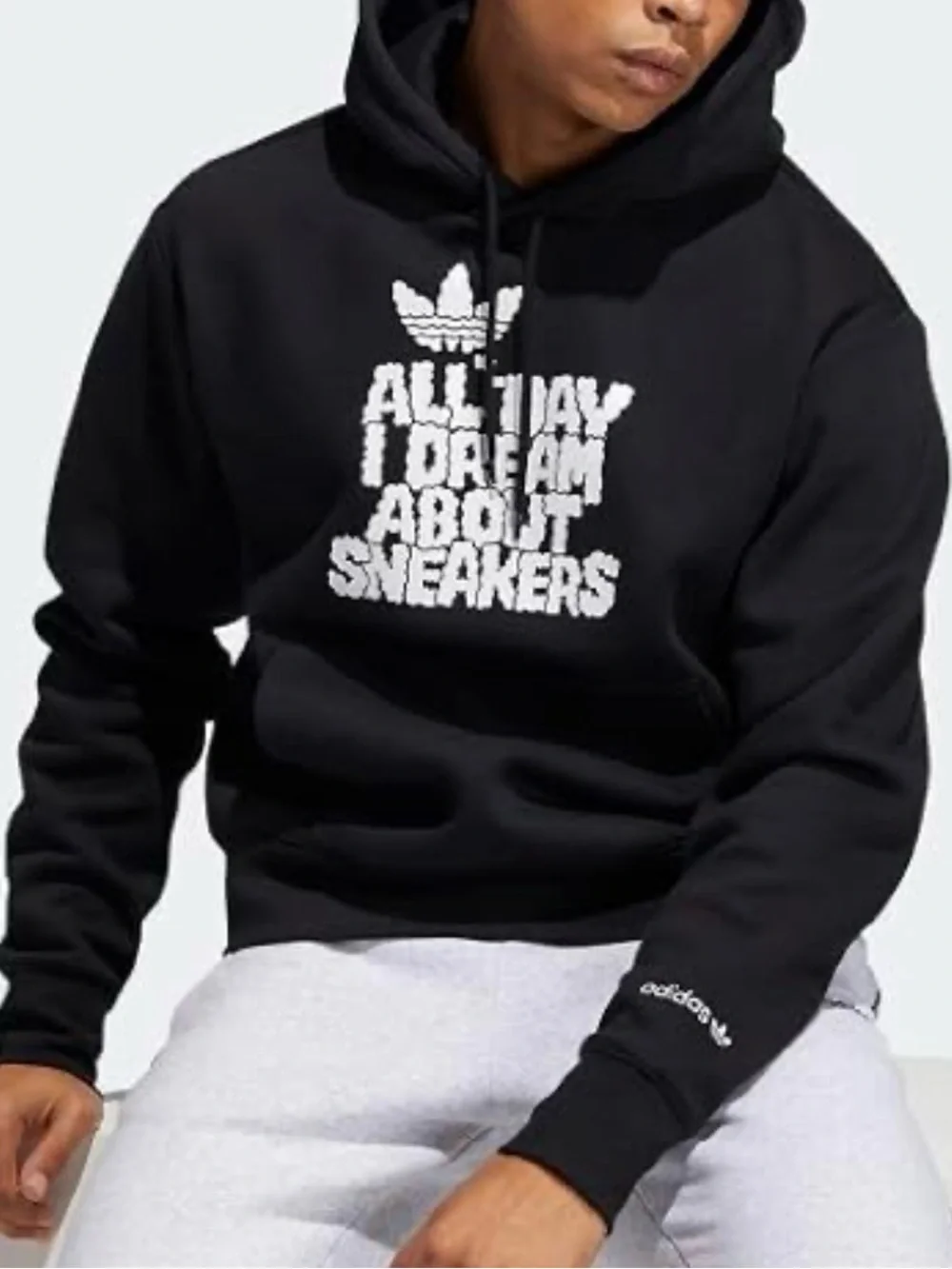 Adidas Men's Black 'All Day I Dream About Sneakers' Hoodie Sz L. NWT